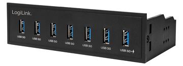 LogiLink USB 3.0 hub, 7-port 5.25 internal - Hub - 6 x SuperSpeed USB 3.0 + 1 x SuperSpeed USB 3.0 von LumaTech
