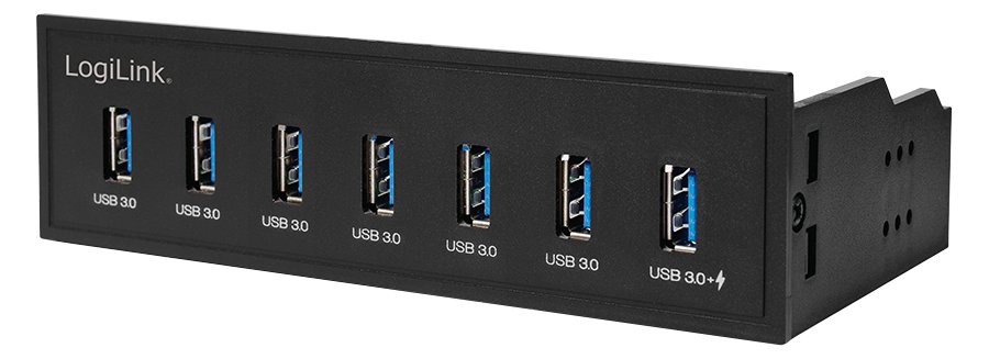 LogiLink USB 3.0 hub, 7-port 5.25 internal - Hub - 6 x SuperSpeed USB 3.0 + 1 x SuperSpeed USB 3.0