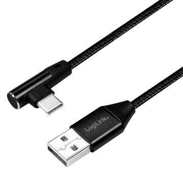 LogiLink USB-Kabel - 24 pin USB-C (M) gewinkelt zu USB (M) von LumaTech