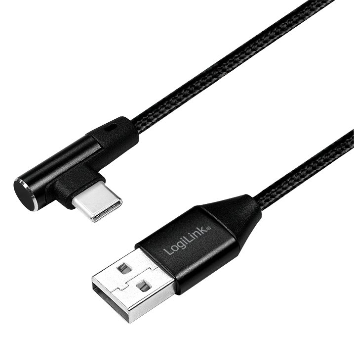 LogiLink USB-Kabel - 24 pin USB-C (M) gewinkelt zu USB (M)