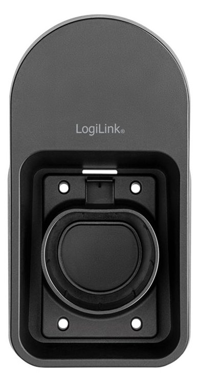 LogiLink Wandhalterung m.Kabelablage f. Auto-Ladekabel schw.