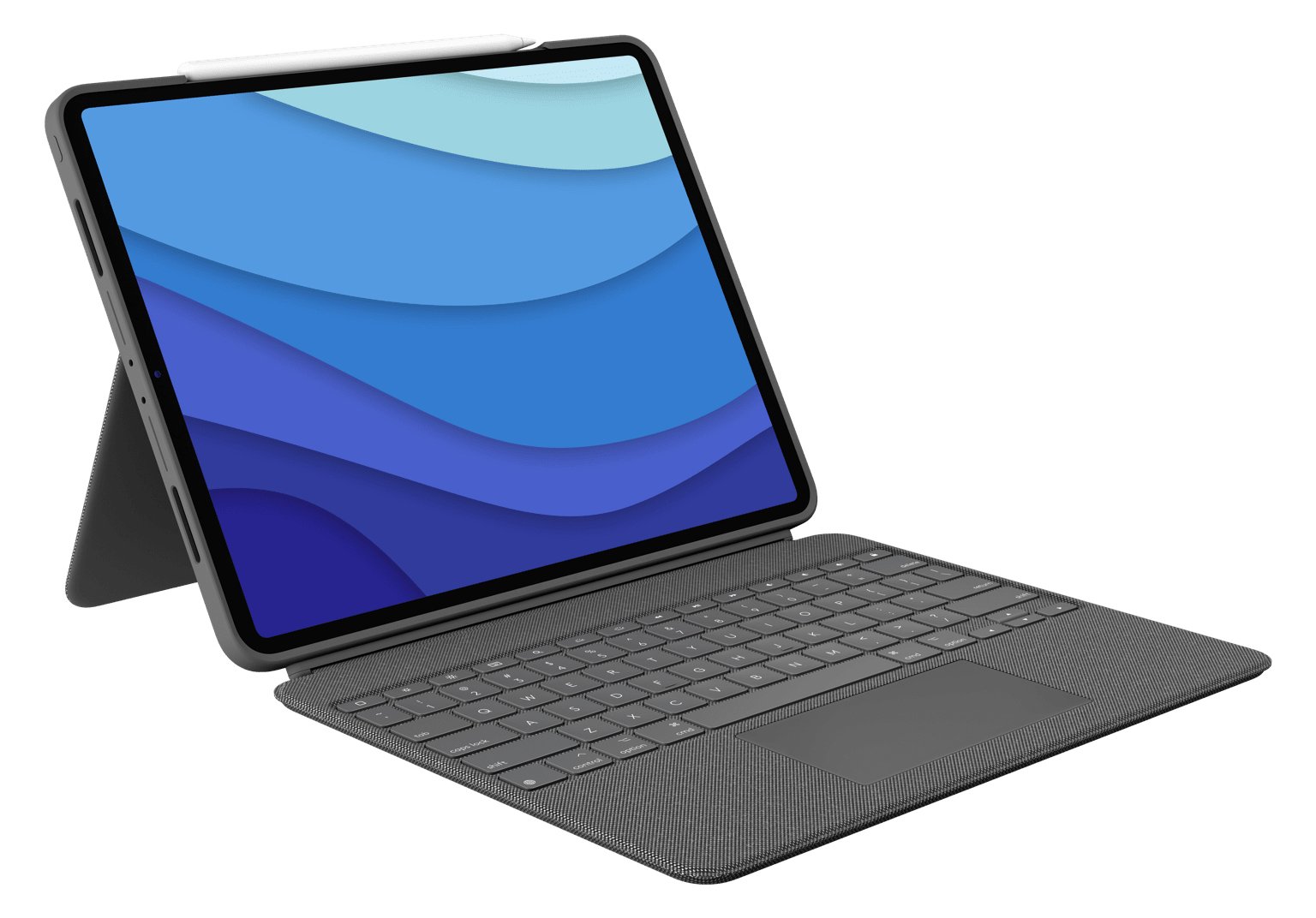 Logitech Combo Touch - Tastatur und Foliohülle - mit Trackpad - hintergrundbeleuchtet - Gray - TL: US, QWERTY