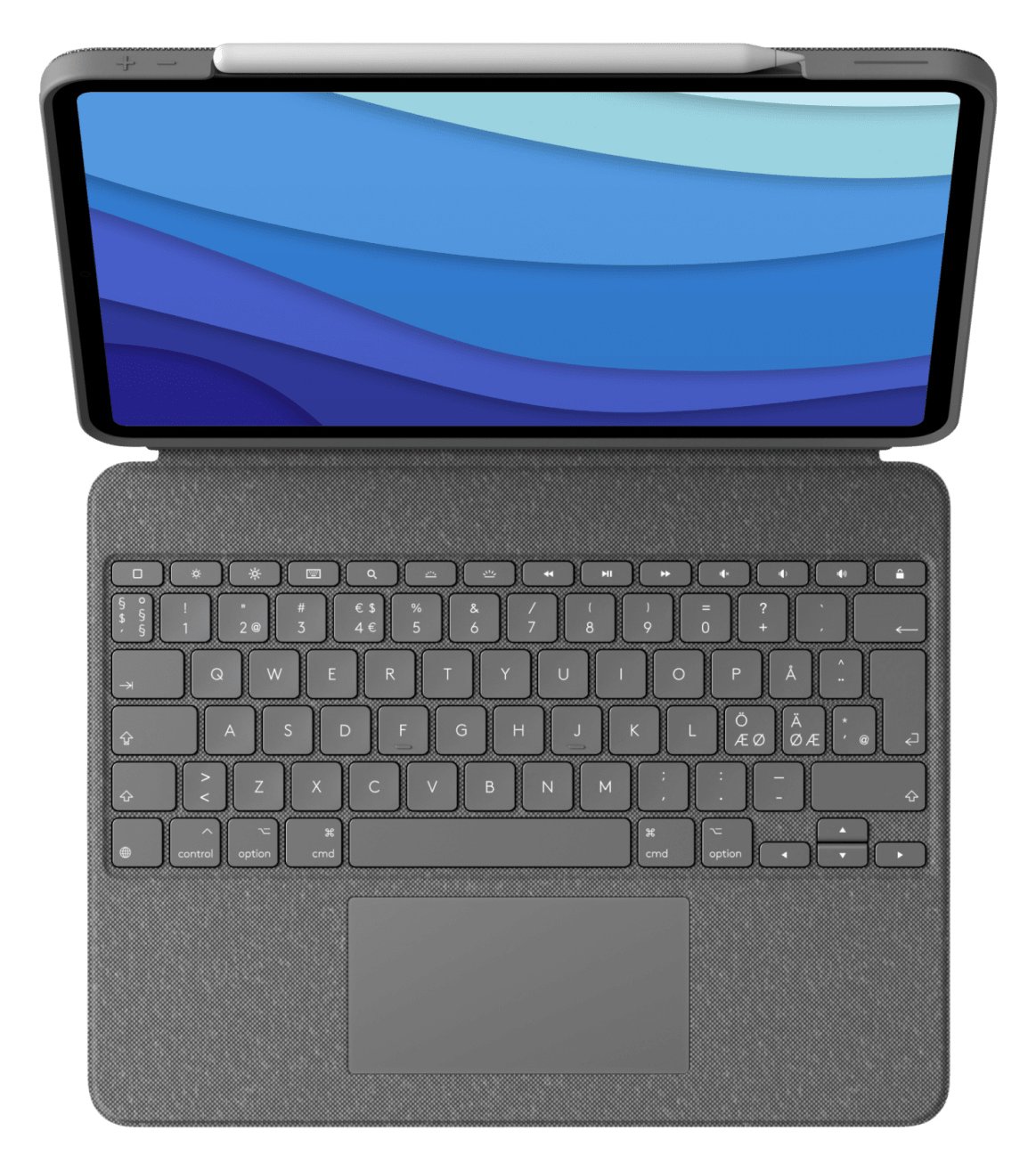 Logitech Combo Touch - Tastatur und Foliohülle - mit Trackpad - hintergrundbeleuchtet - TL: Nordisch, QWERTY