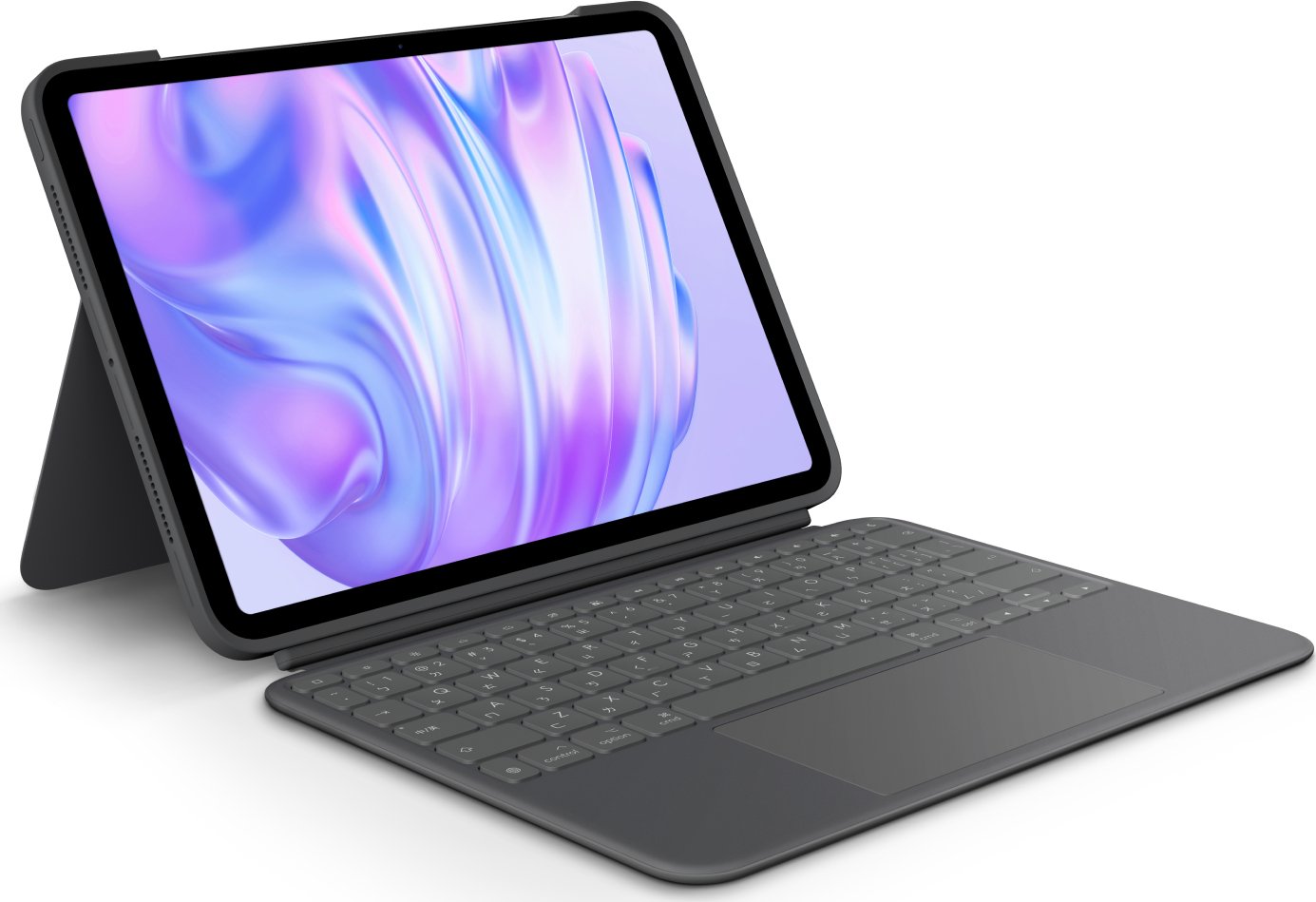 Logitech Combo Touch - Tastatur und Foliohülle - mit Trackpad - hinterleuchtet - QWERTZ - Schweiz - Graphite