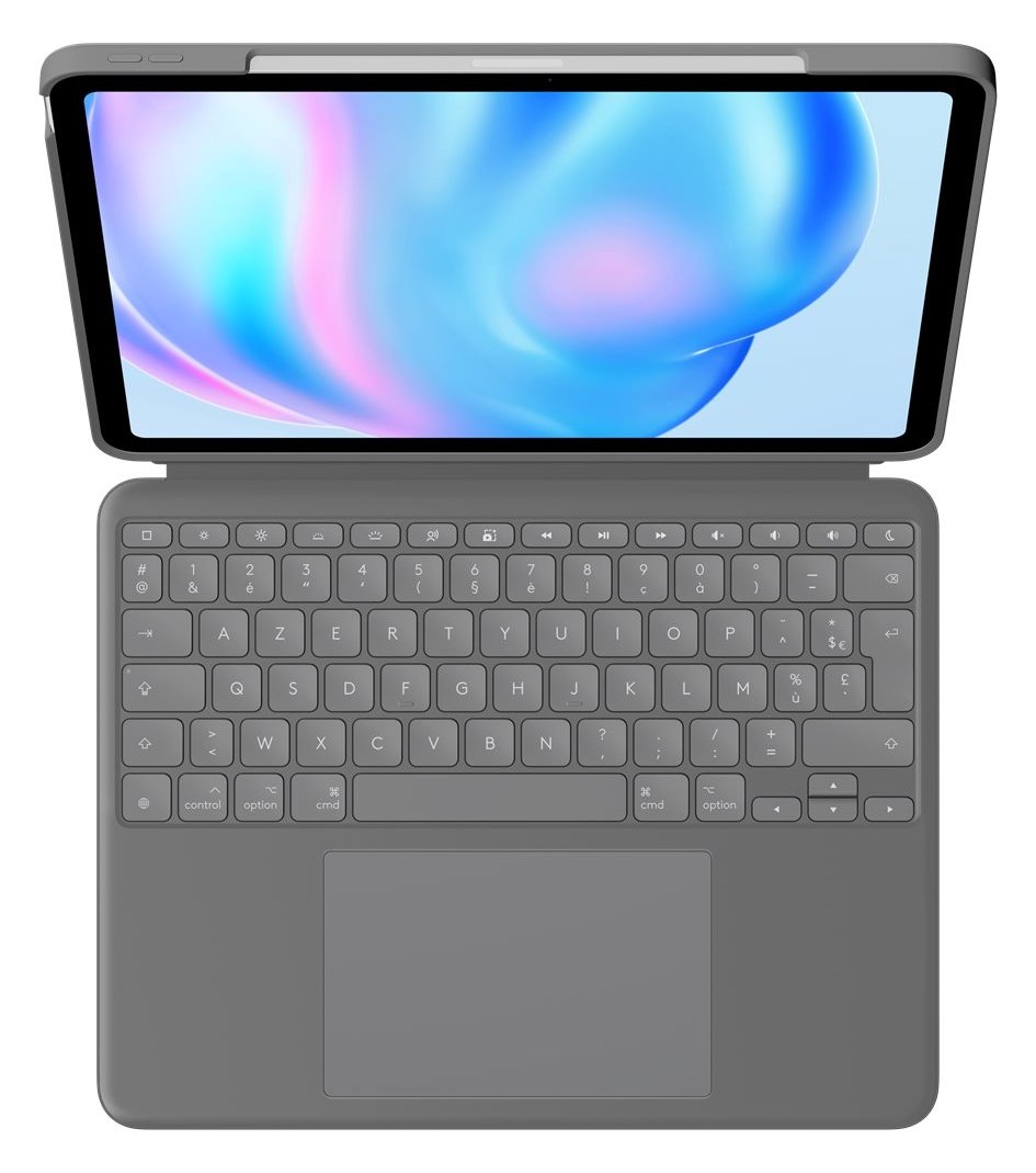 Logitech Combo Touch - Tastatur und Foliohülle für Apple 13 iPad Air (M2, M3) - Oxford Gray - TL: Französisch, AZERTY