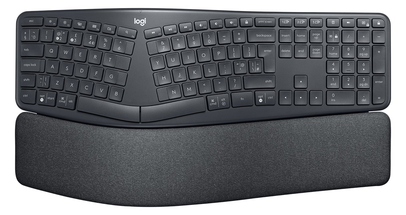 Logitech ERGO K860 - Tastatur - kabellos - 2.4 GHz, Bluetooth 5.0 - TL: US, QWERTY