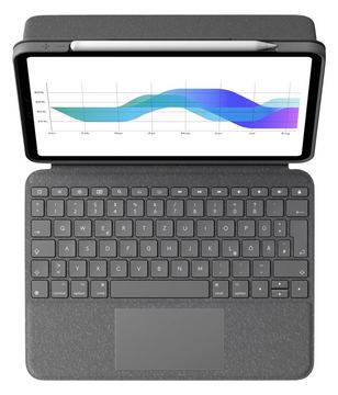 Logitech Folio Touch - Tastatur und Foliohülle - mit Trackpad - hinterleuchtet - Oxford Gray - TL: Deutsch, QWERTZ von LumaTech
