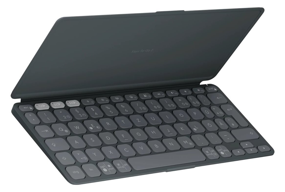 Logitech Keys-To-Go 2 - Tastatur - built-in cover - Bluetooth LE - Graphite - TL: Deutsch, QWERTZ