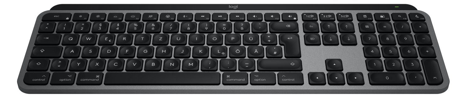 Logitech Master Series MX Keys S for Mac - Tastatur - hinterleuchtet - kabellos - Dunkelgrau - TL: Deutsch, QWERTZ