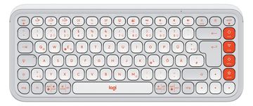 Logitech POP Icon Keys - Tastatur - kabellos - Bluetooth LE - Off White - orange - TL: Deutsch, QWERTZ von LumaTech