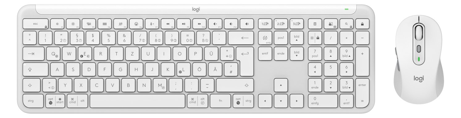 Logitech Signature Slim Combo MK950 - Tastatur-und-Maus-Set - kabellos - Off-White - TL: Deutsch, QWERTZ