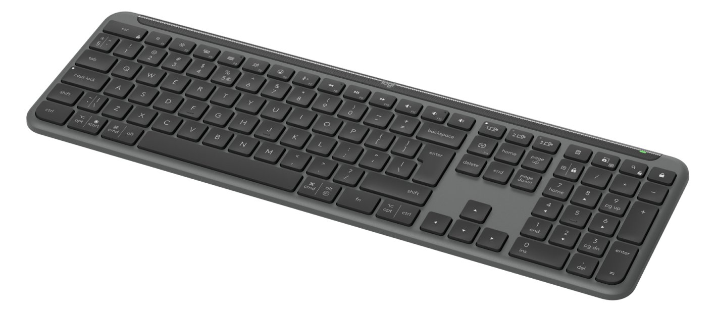 Logitech Signature Slim K950 - Tastatur - full size - kabellos - Bluetooth 5.1 LE - Graphite - TL: US, QWERTY