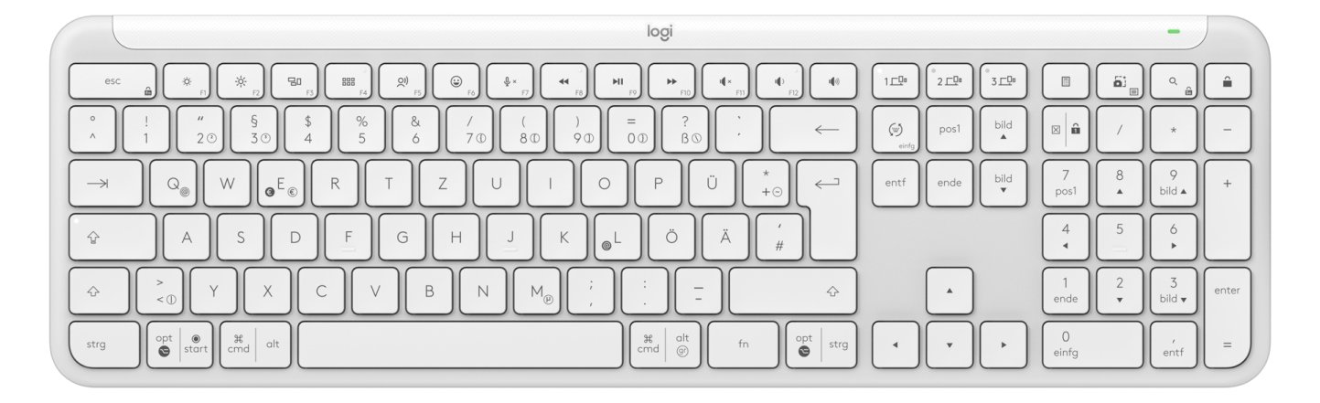 Logitech Signature Slim K950 - Tastatur - full size - kabellos - Bluetooth 5.1 LE - Off-White - TL: Deutsch, QWERTZ