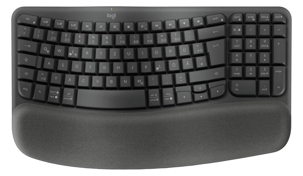 Logitech Wave Keys - Tastatur - kabellos - 2.4 GHz, Bluetooth LE - TL: Deutsch, QWERTZ