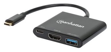 Manhattan 3-in-1 - Dockingstation - USB-C 3.2 Gen 1