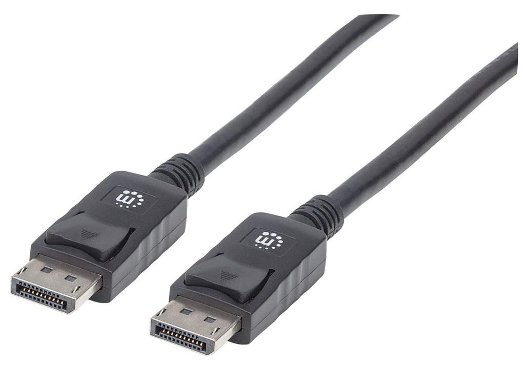 Manhattan DisplayPort 1.2 Cable, 4K@60hz, 2m, Male to Male, Equivalent to Startech DISPL2M, With Latches, Fully Shielded von LumaTech