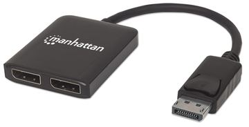 Manhattan DisplayPort 1.2 to 2-Port DisplayPort 1.2 Splitter Hub with MST, 4K@30Hz, USB-A Powered, Video Wall Function von LumaTech