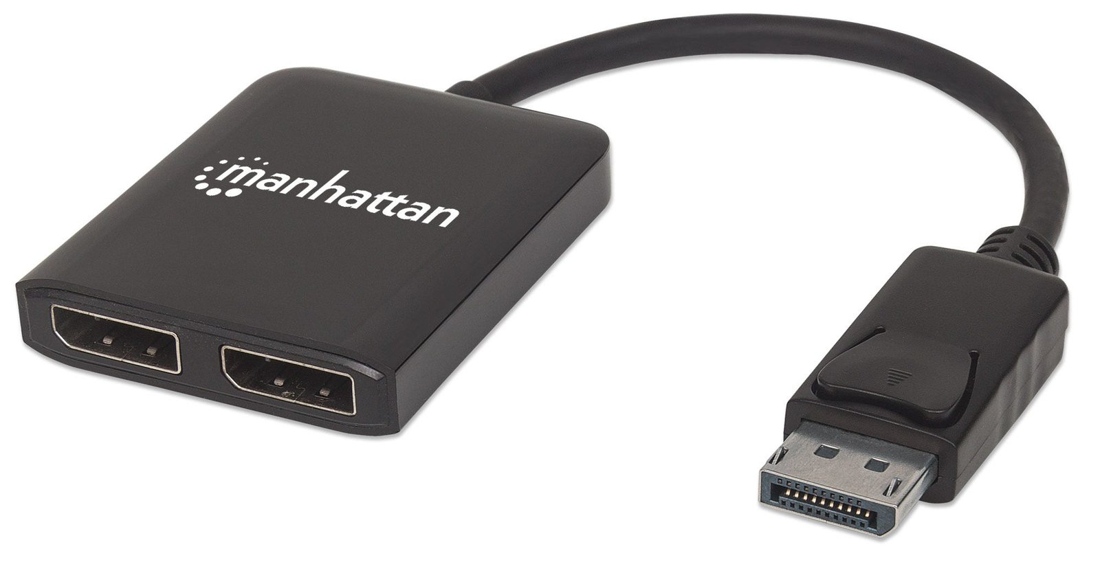 Manhattan DisplayPort 1.2 to 2-Port DisplayPort 1.2 Splitter Hub with MST, 4K@30Hz, USB-A Powered, Video Wall Function
