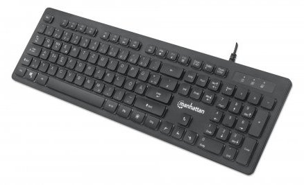 Manhattan Gaming USB Keyboard, Low Force Key Edition, Rainbow-LED Backlighting, USB-A, Black - TL: Deutsch, QWERTZ