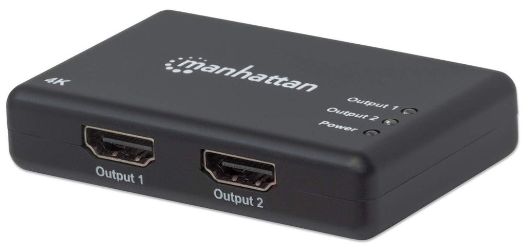 Manhattan HDMI Splitter 2-Port , 4K@30Hz, Displays output from x1 HDMI source to x2 HD displays