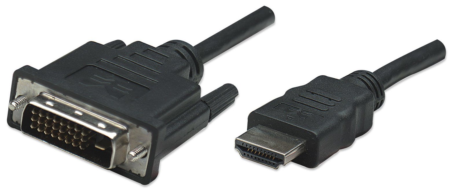 Manhattan HDMI to DVI-D 24+1 Cable, 1m, Male to Male, Black, Dual Link, Compatible with DVD-D, Lifetime Warranty von LumaTech