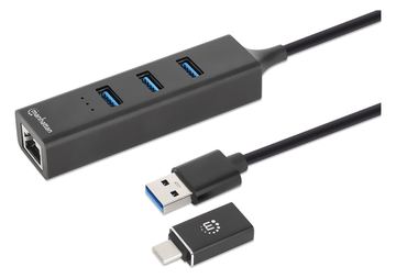 Manhattan Hub - 3 x USB 3.2 Gen 1 + 1 x 1 Gigabit Ethernet von LumaTech
