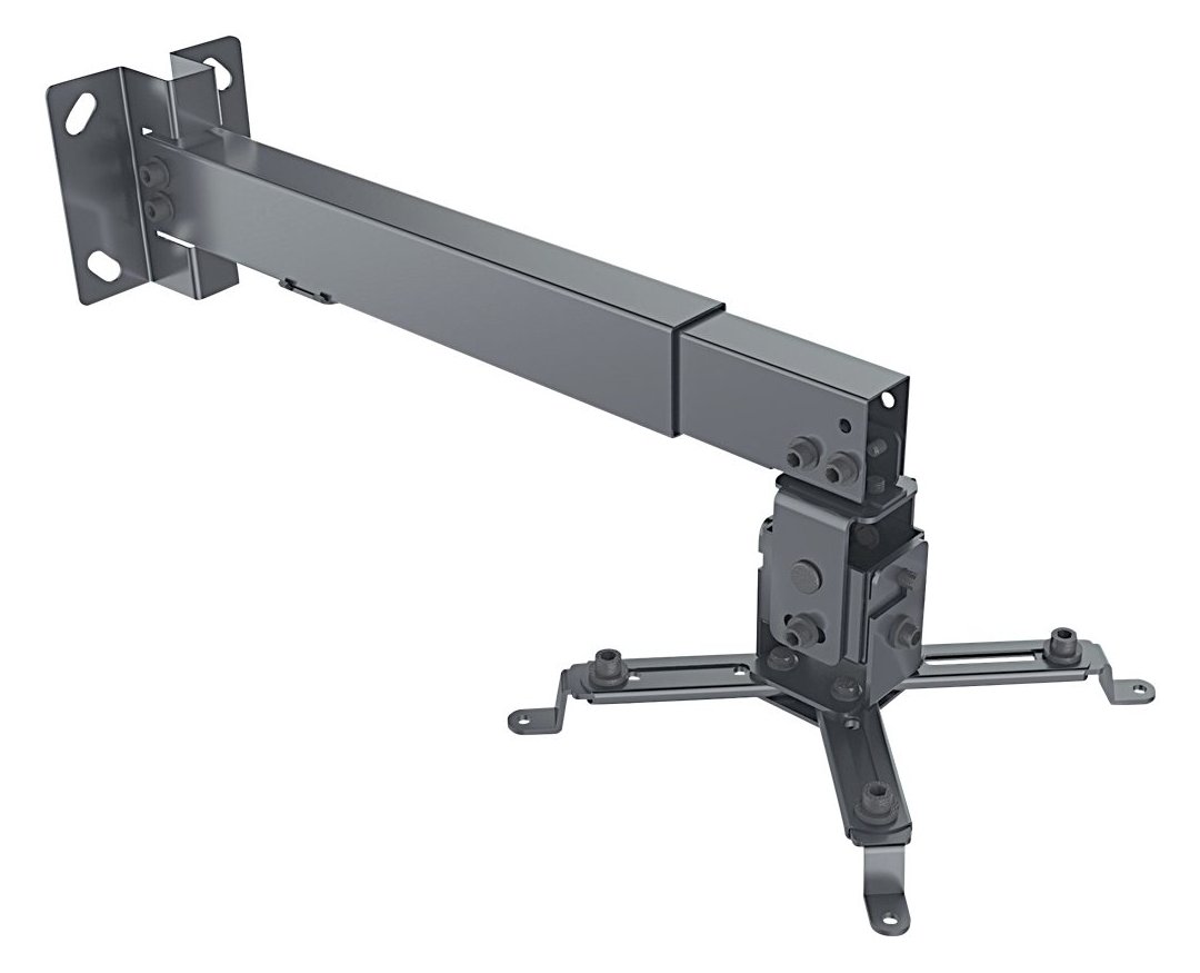 Manhattan Projector Mount, Ceiling or Wall, Tilt & Swivel, Height Range: 43-65cm, Max 20kg, Black, Lifetime Warranty