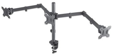 Manhattan TV & Monitor Mount, Desk, Double-Link Arms, 3 screens, Screen Sizes: 10-27, Black, Clamp Assembly von LumaTech
