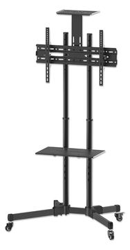 Manhattan TV & Monitor Mount, Trolley Stand, 1 screen, Screen Sizes: 37-65, Black, VESA 200x200 to 600x400mm, Max 40kg von LumaTech
