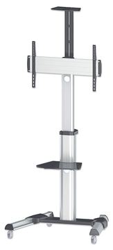 Manhattan TV & Monitor Mount, Trolley Stand, 1 screen, Screen Sizes: 37-65, Silver, VESA 200x200 to 600x400mm, Max 50kg von LumaTech