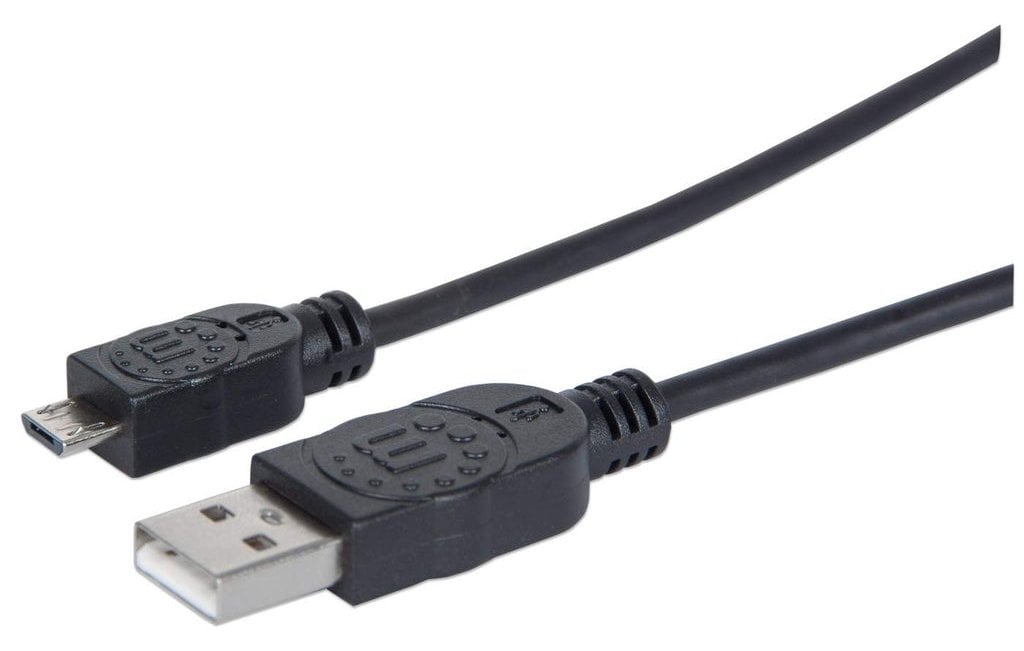 Manhattan USB-A to Micro-USB Cable, 1.8m, Male to Male, Black, 480 Mbps (USB 2.0)