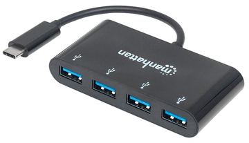 Manhattan USB-C Dock/Hub, Ports (x4): USB-A (x4) von LumaTech