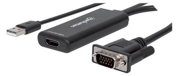Manhattan VGA and USB-A to HDMI Converter, Analog VGA Video and USB Audio to Digital HDMI Signal, 1920x1080, 1080p@60Hz von LumaTech