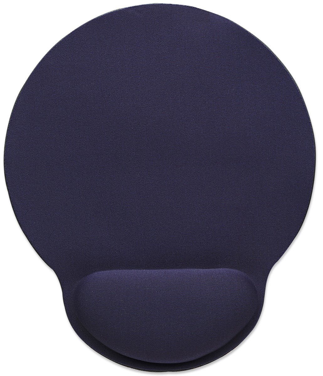 Manhattan Wrist Gel Support Pad and Mouse Mat, Blue, 241 x 203 x 40 mm, non slip base, Lifetime Warranty