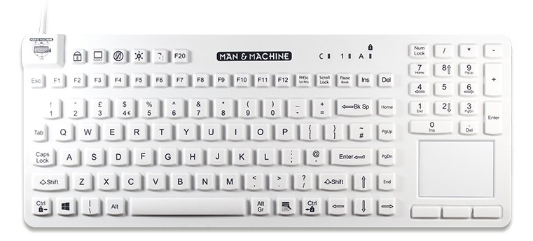 Man-Machine Really Cool Touch wh. Hygienetastatur white USB - TL: Deutsch, QWERTZ