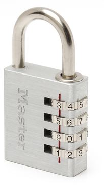 MasterLock 40 mm breites Vorhängeschloss mit Aluminiumgehuse und individuell einstellbarer Zahlenkombination von LumaTech