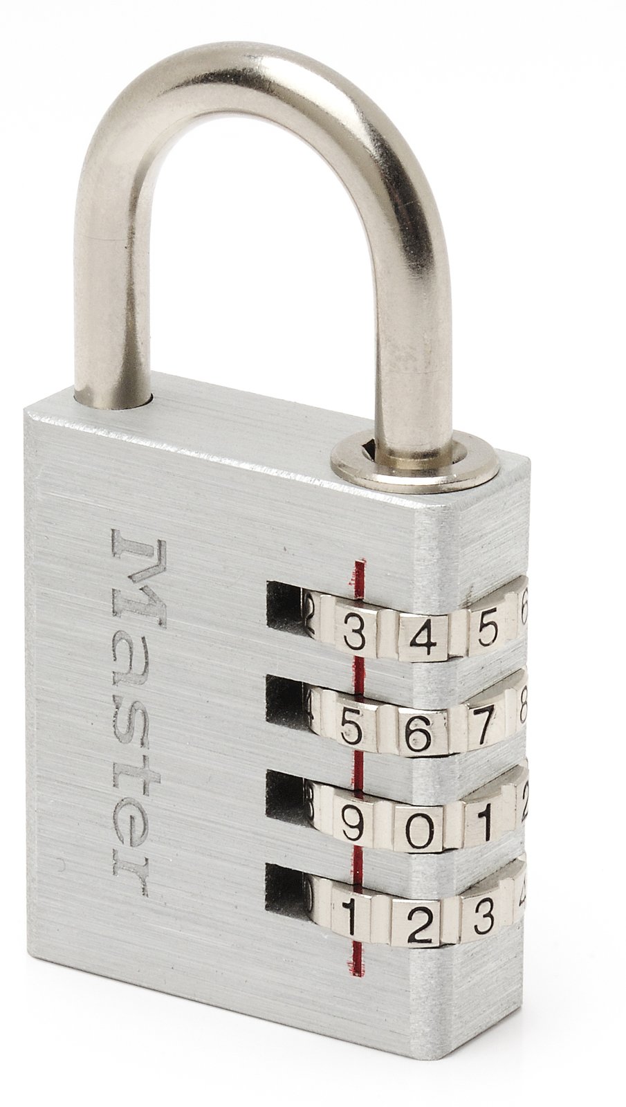 MasterLock 40 mm breites Vorhängeschloss mit Aluminiumgehuse und individuell einstellbarer Zahlenkombination