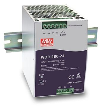 Meanwell MEAN WELL WDR-480-24 - 480 W - 180 - 550 V - 47 - 63 Hz - 1.6 - 4 A - Aktiv - 18 ms von LumaTech