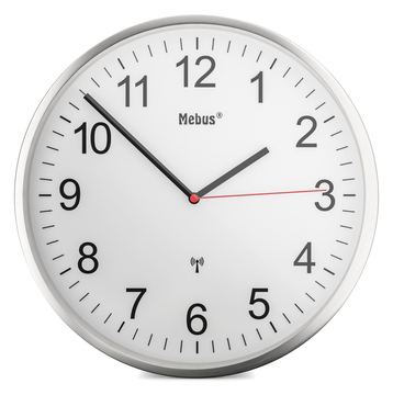 Mebus 19411 - Wand - Mechanische Uhr - Rund - Weiß - Metall - Modern von LumaTech