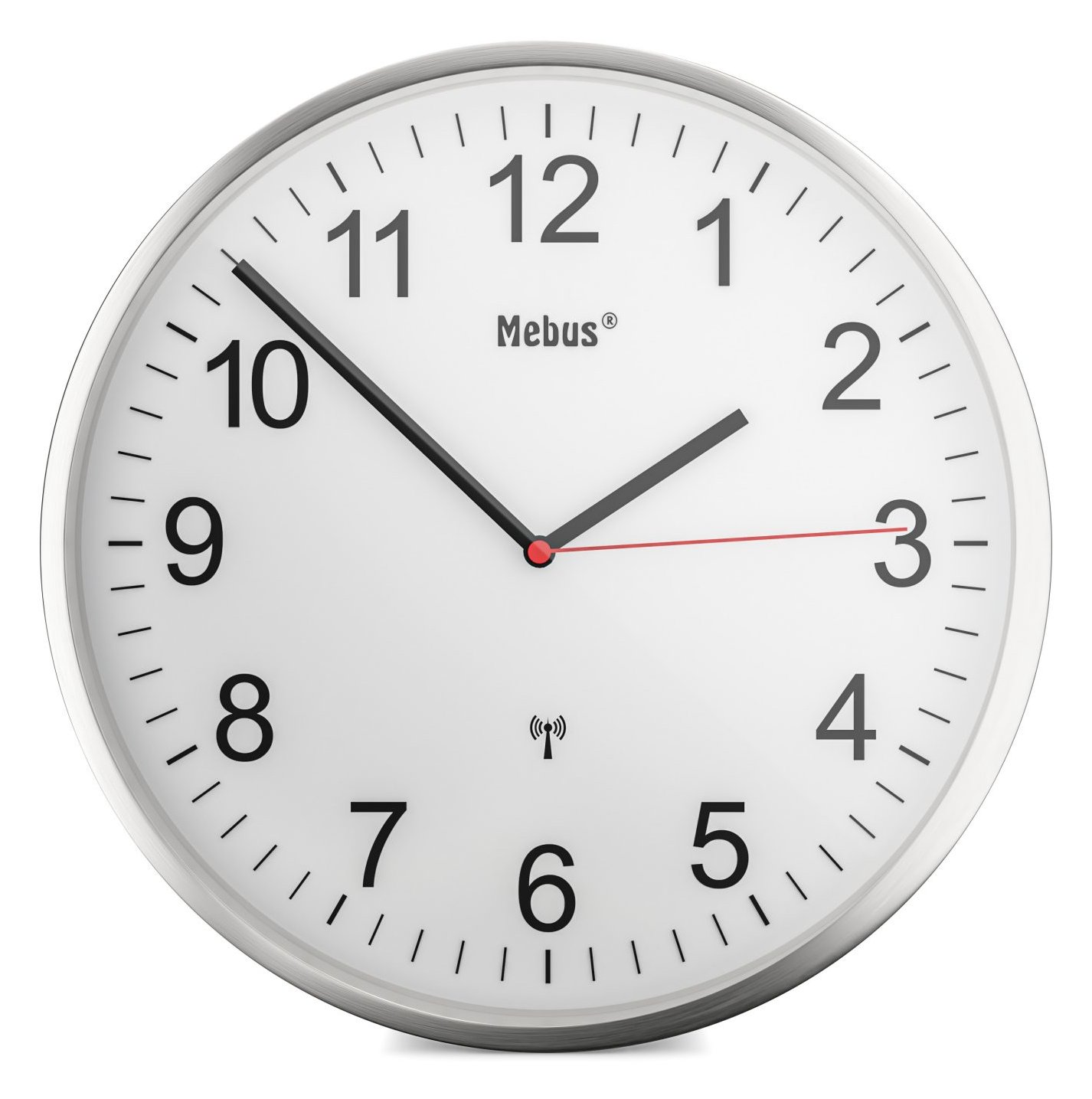 Mebus 19411 - Wand - Mechanische Uhr - Rund - Weiß - Metall - Modern
