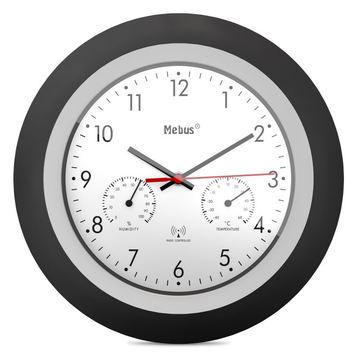 Mebus 19449 - Wand - Digitale Uhr - Rund - Schwarz - Weiß - Kunststoff - Modern von LumaTech