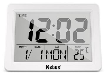 Mebus 25738 - Quarzwecker - Rechteck - Weiß - 12/24 h - F - °C - Weiß von LumaTech