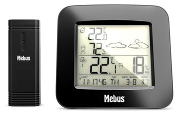 Mebus 40715 Funk-Wetterstation - Schwarz - Innen-Hygrometer - Innen-Thermometer - Außen-Hygrometer - Außen-Thermometer von LumaTech