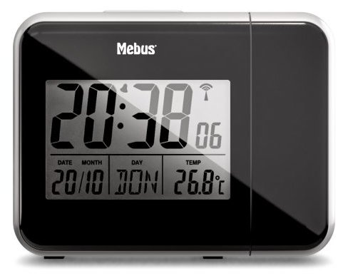Mebus 42425 - Digitaler Wecker - Rechteck - Schwarz - Grau - 12/24 h - F - °C - Zeit