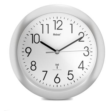 Mebus 52451 - Wand - Digitale Uhr - Rund - Weiß - Kunststoff - Akku von LumaTech