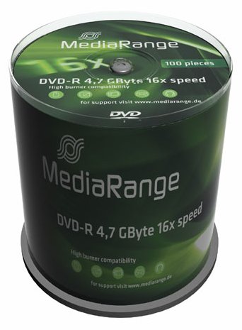 MEDIARANGE 100 x DVD-R - 4.7 GB 16x - Spindel