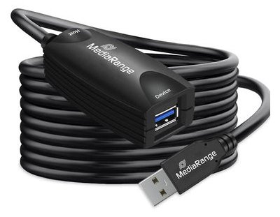 MEDIARANGE Aktives USB-Verlängerungskabel USB 3.0 sw - Digital/Daten - Verlängerungskabel - Digital/Daten