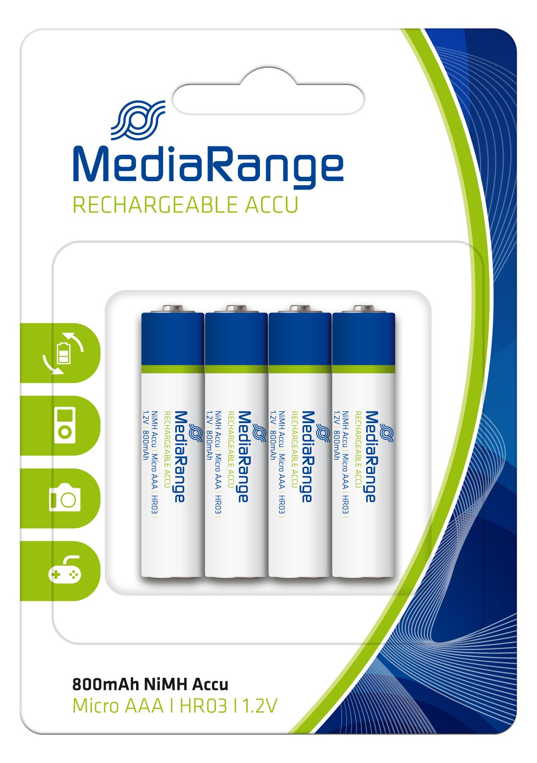 MEDIARANGE Batterie 4 x AAA - NiMH - (wiederaufladbar)