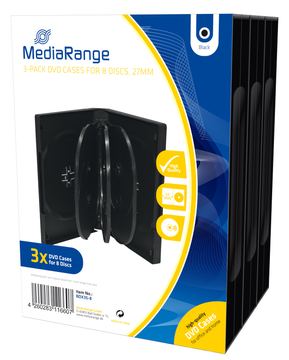 MEDIARANGE BOX35-8 - Schmuckschatulle - 8 Disks - Schwarz - Kunststoff - 120 mm - Staubresistent - Kratzresistent von LumaTech