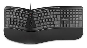 MEDIARANGE ergon. Multimedia-Tastatur 124 Ta. Scr-Rad schw. - Tastatur - Tastatur - 124 Tasten - TL: Deutsch, QWERTZ von LumaTech